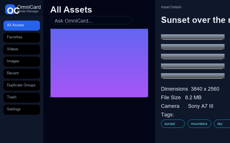 OmniCard inspector view